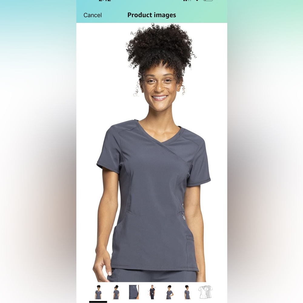 Cherokee infinity pewter scrub top 2XL